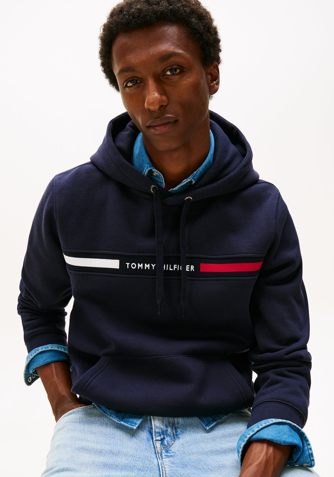 HILFIGER CHEST INSERT HOODY 235315