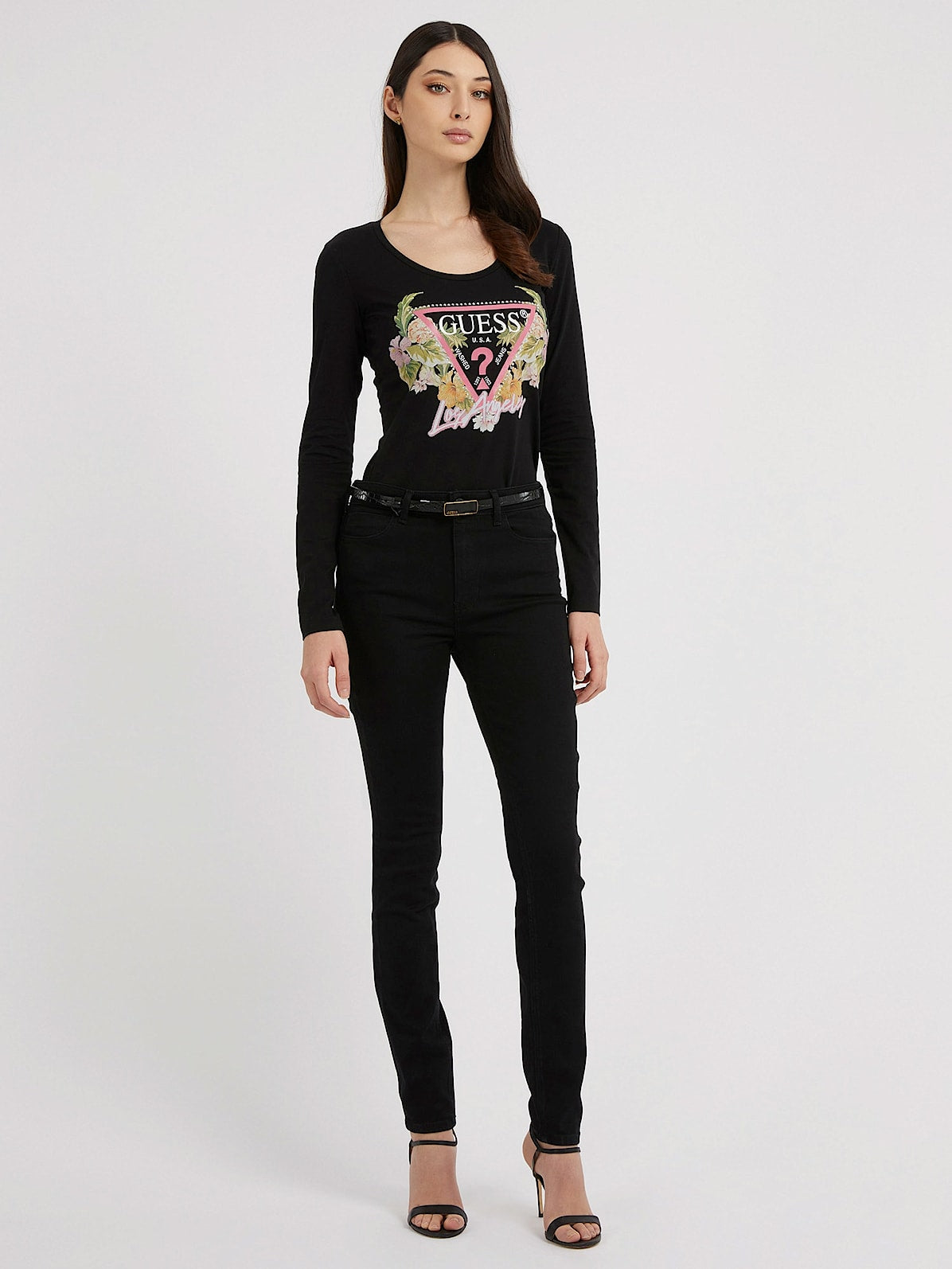 LS SN TRIANGLE FLOWE - MID ORGANIC STRETCH JERSEY 180 W3GI48J1314 JBLK