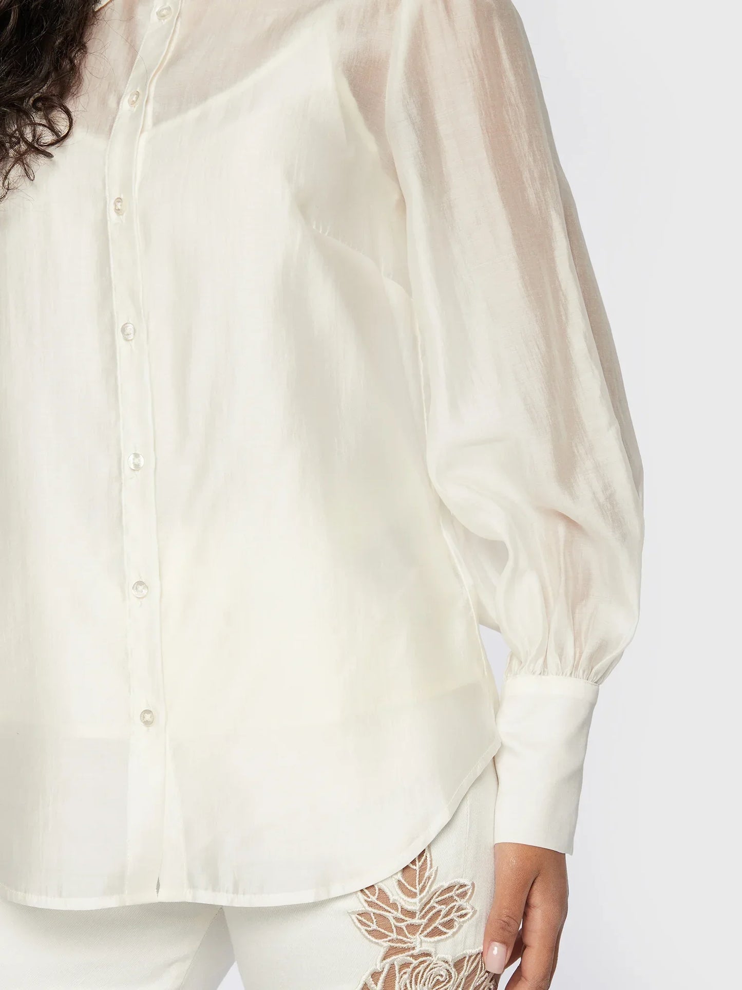 LS LARISSA SHIRT - ORGANZA LOOK POLY W3RH59WF5L0 G012