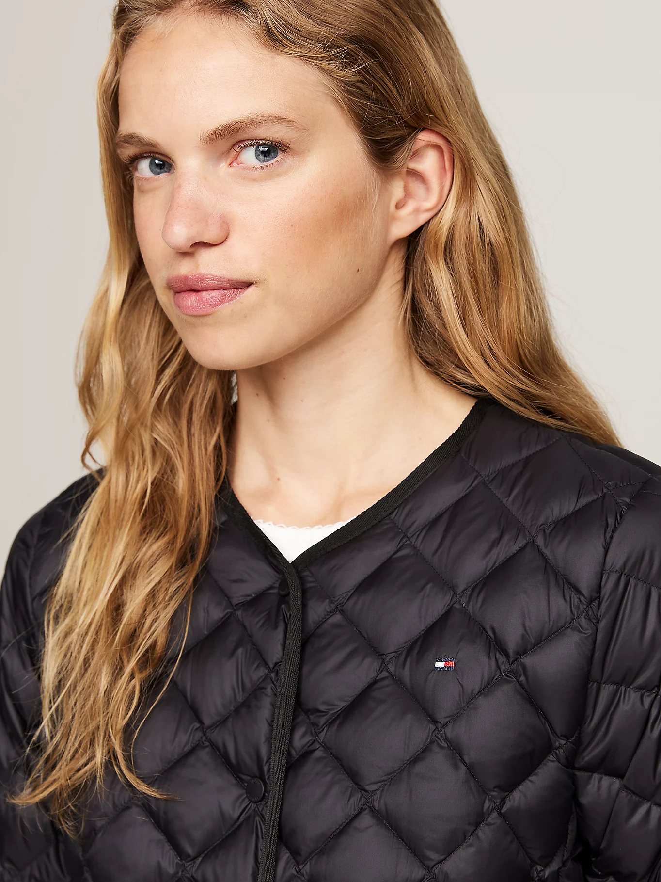 LW DOWN QUILTED COLLARLESS JKT 235403