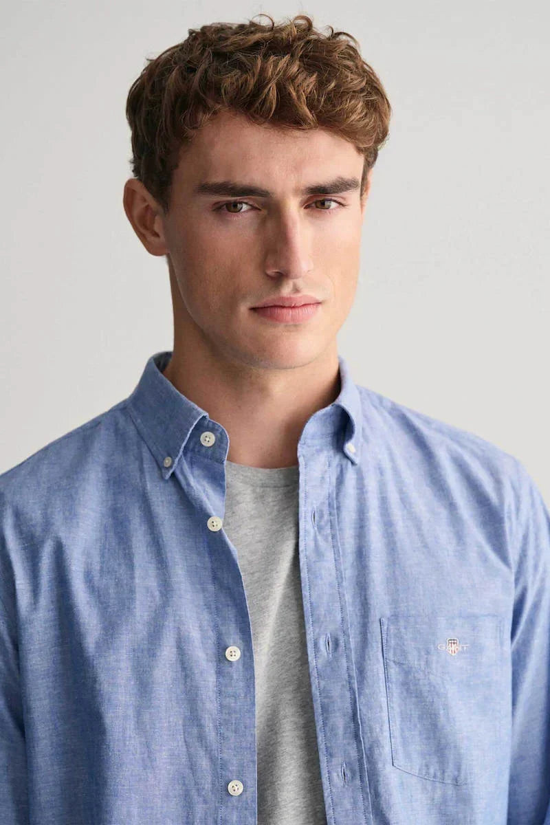 Gant - REG COTTON LINEN SHIRT 407 - LUX54