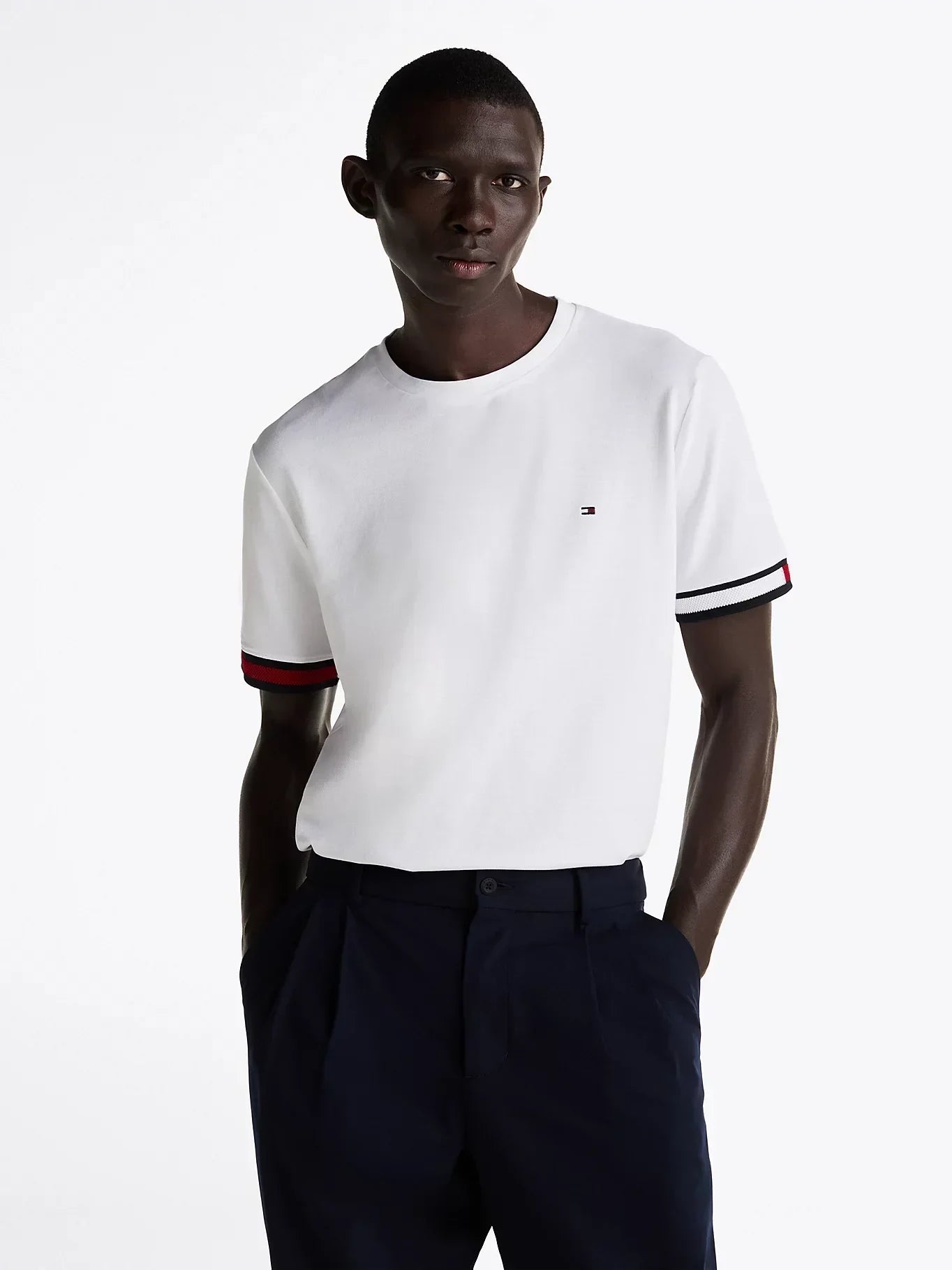 GLOBAL STRIPE FLAG CUFF TEE 236796 - LUX54
