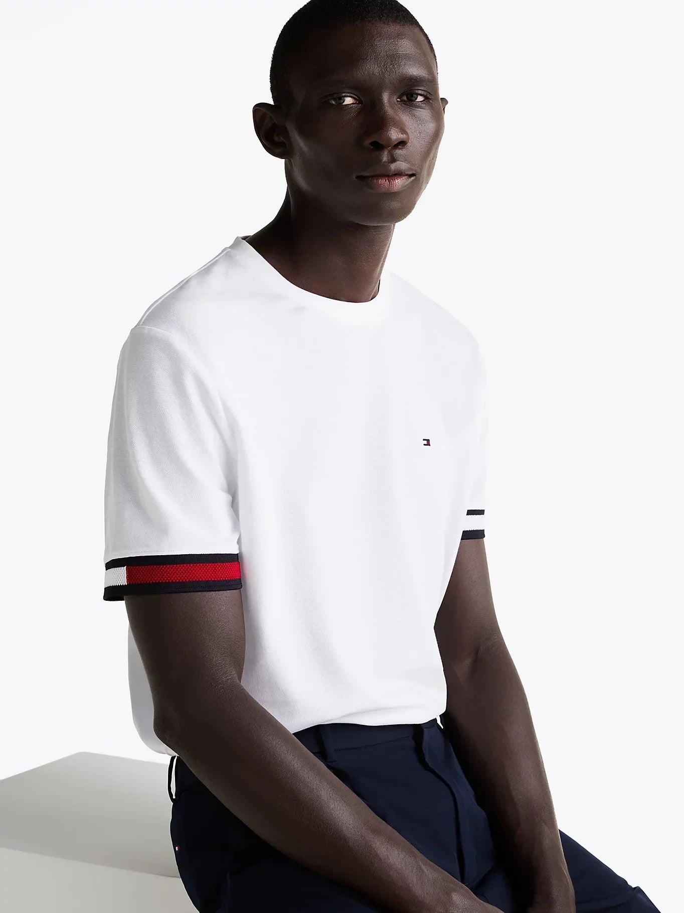 GLOBAL STRIPE FLAG CUFF TEE 236796 - LUX54