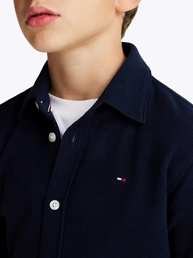 K MICRO WAFFLE REG SHIRT LS 35918 - LUX54