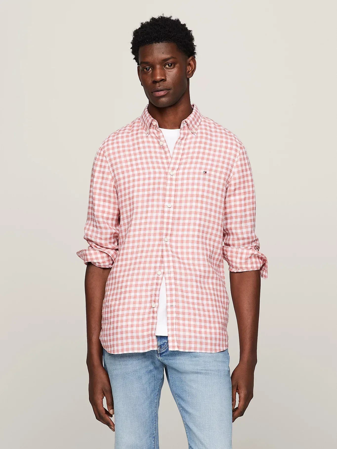 LINEN GINGHAM SF SHIRT 229328 - LUX54