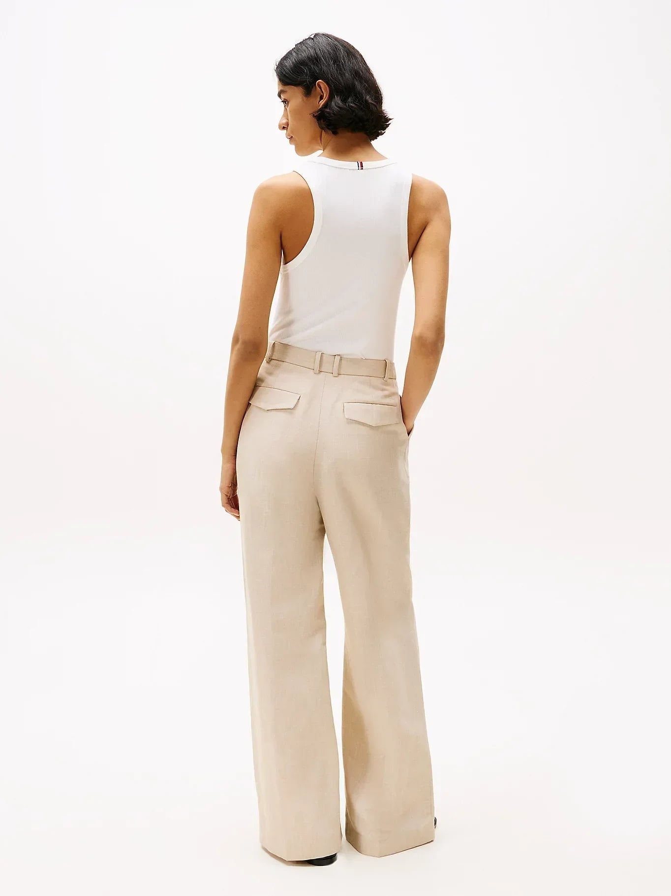 LINEN MIX RLXD STRAIGHT PANTS 241027 - LUX54