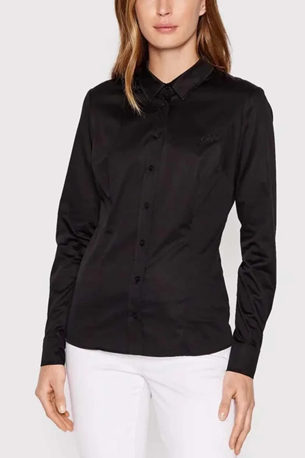 LS CATE SHIRT - SILKY TOUCH STR SATIN W2YH41WAF10 JBLK - LUX54