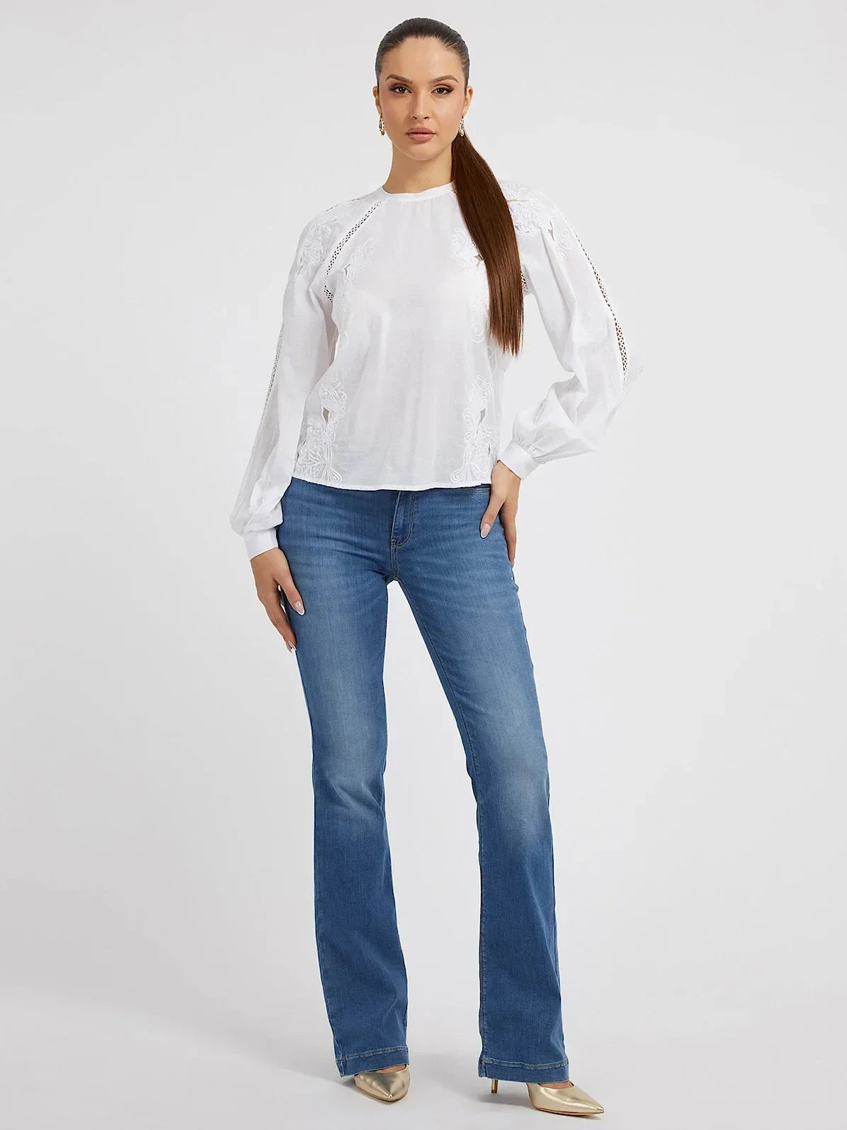 LS IBA CN EMBRO TOP - COTTON EMBRO MUSLIN W3GH65WFD00 G011 - LUX54