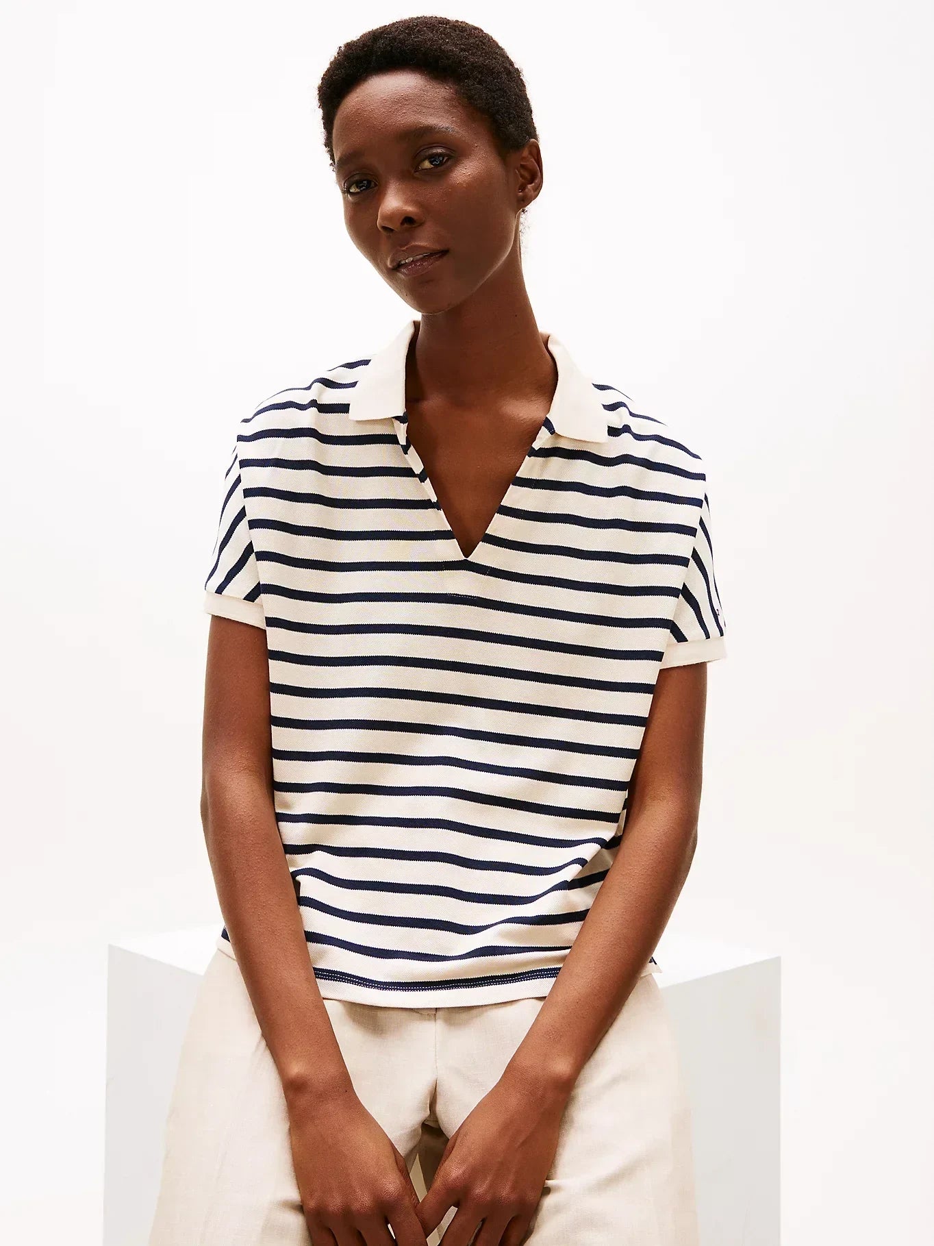 LYOCELL OPEN-NK RELAXED POLO SS 240944 - LUX54