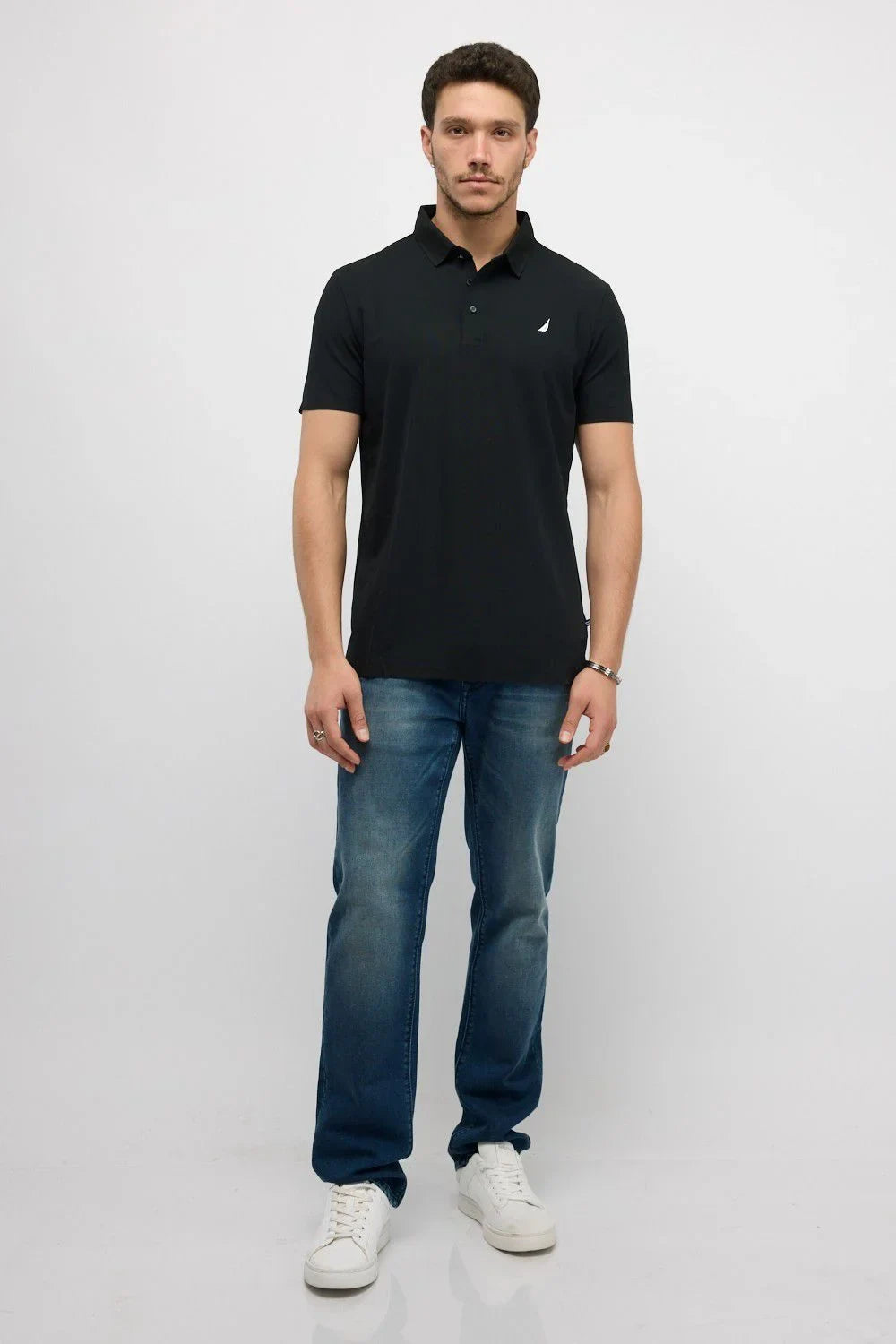 N.S-DRY FIT S/S POLO-BLACK - LUX54