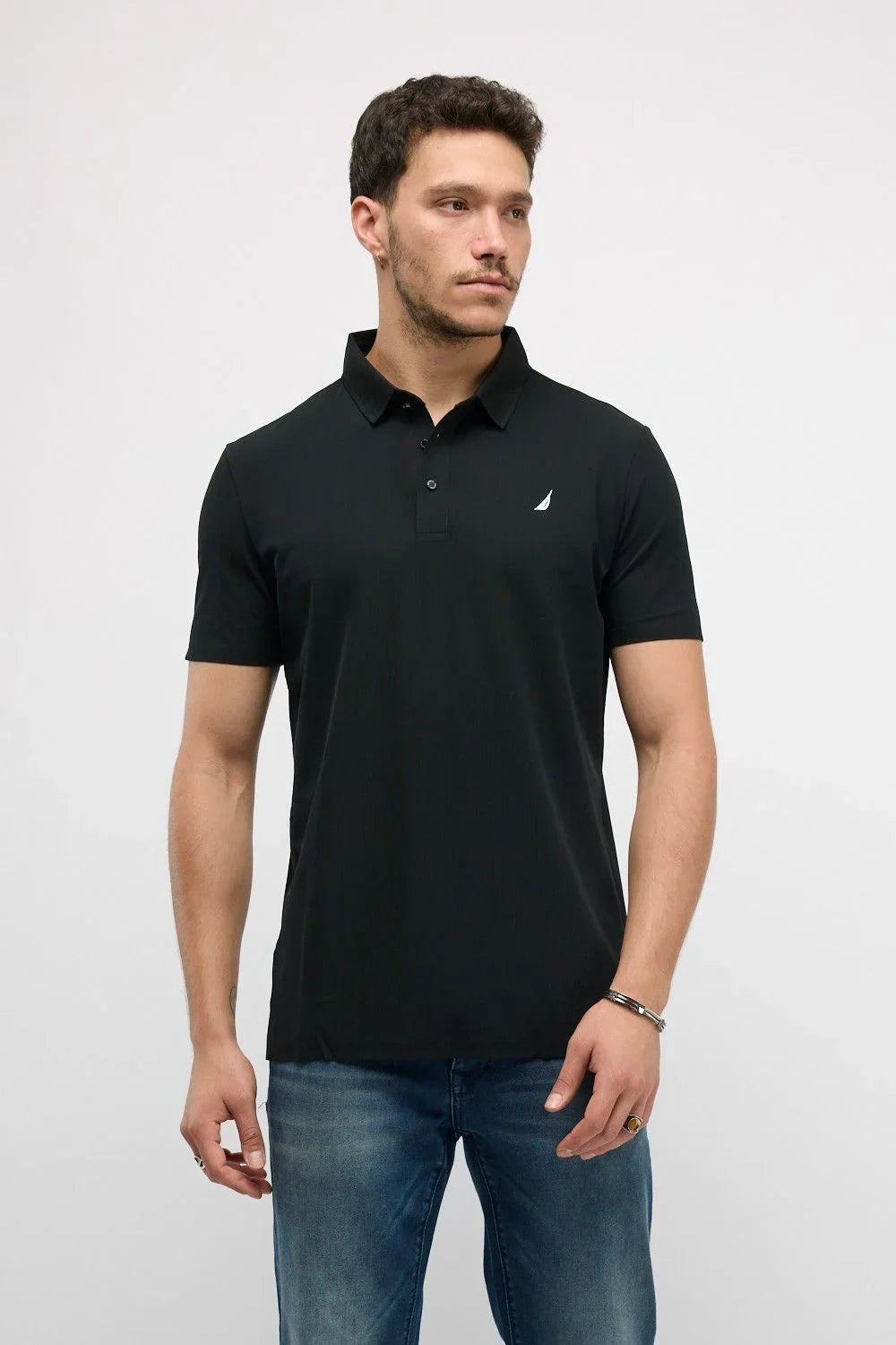 N.S-DRY FIT S/S POLO-BLACK - LUX54