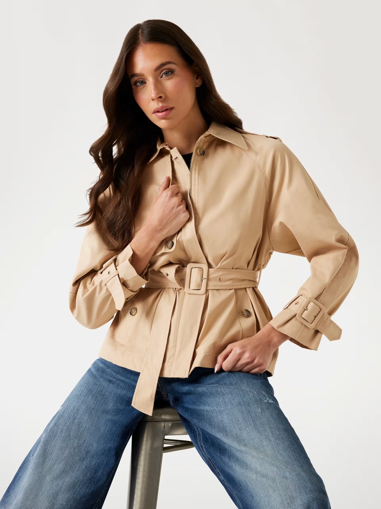 RAPHAELLE CROP TRENCH A11T - LUX54