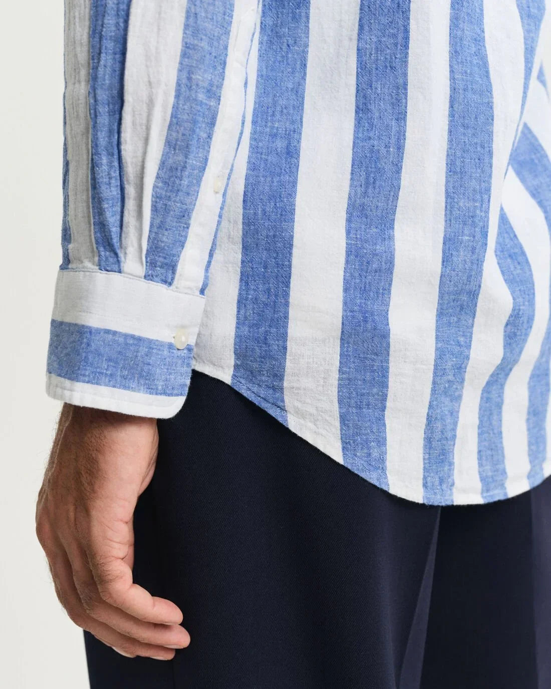REG COTTON LINEN BOLD STRIPE SHIRT 407 - LUX54