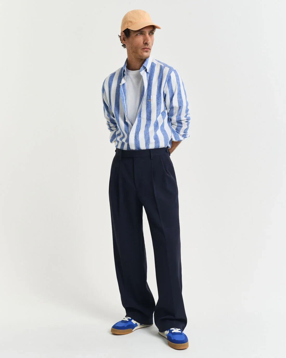 REG COTTON LINEN BOLD STRIPE SHIRT 407 - LUX54
