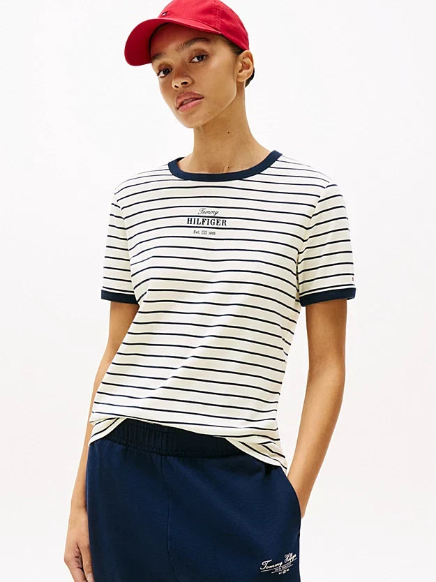 REG MONOTYPE STRIPE C-NK SS 240970 - LUX54