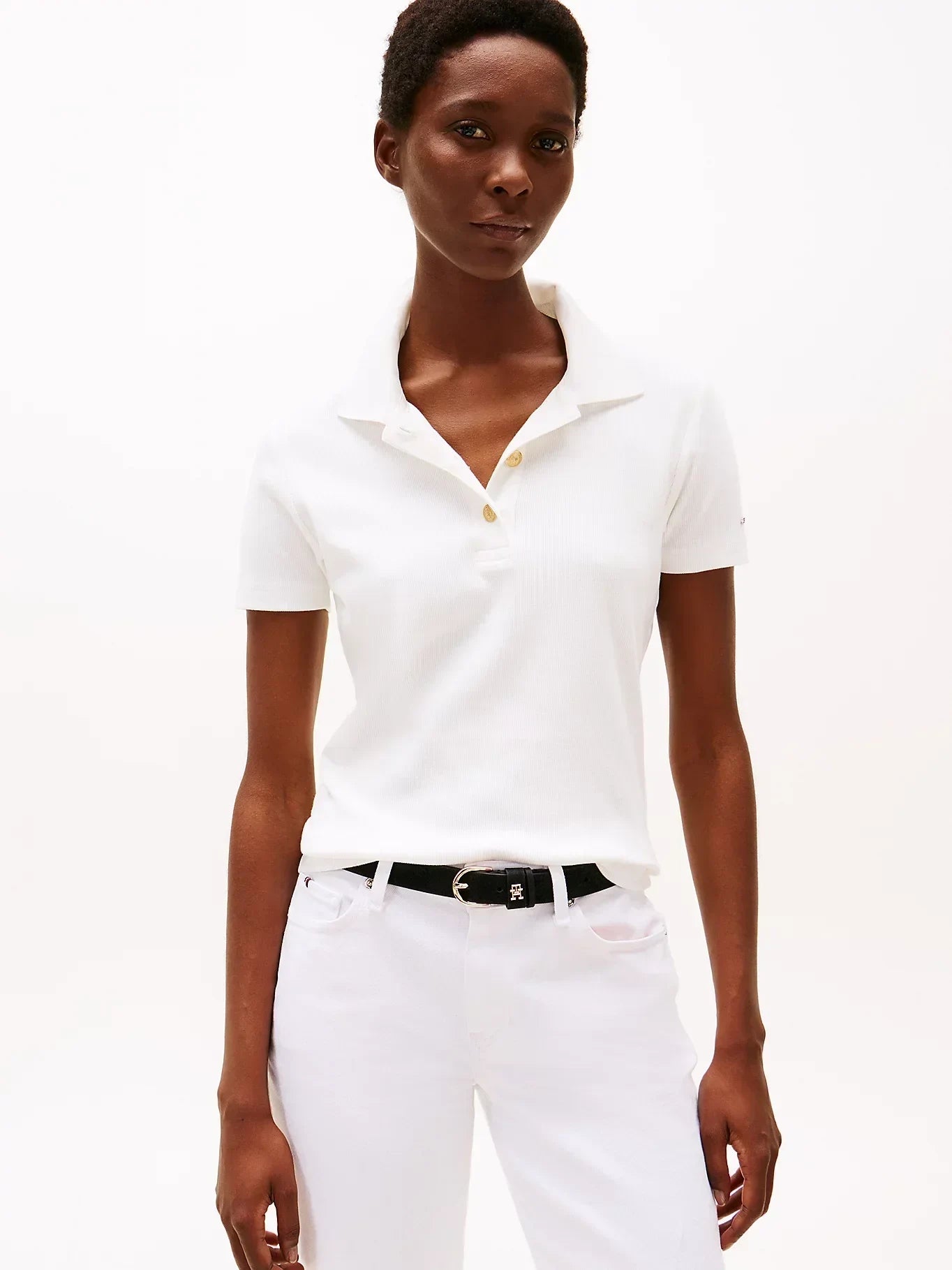 SLIM GOLD BUTTON POLO SS 241022 - LUX54