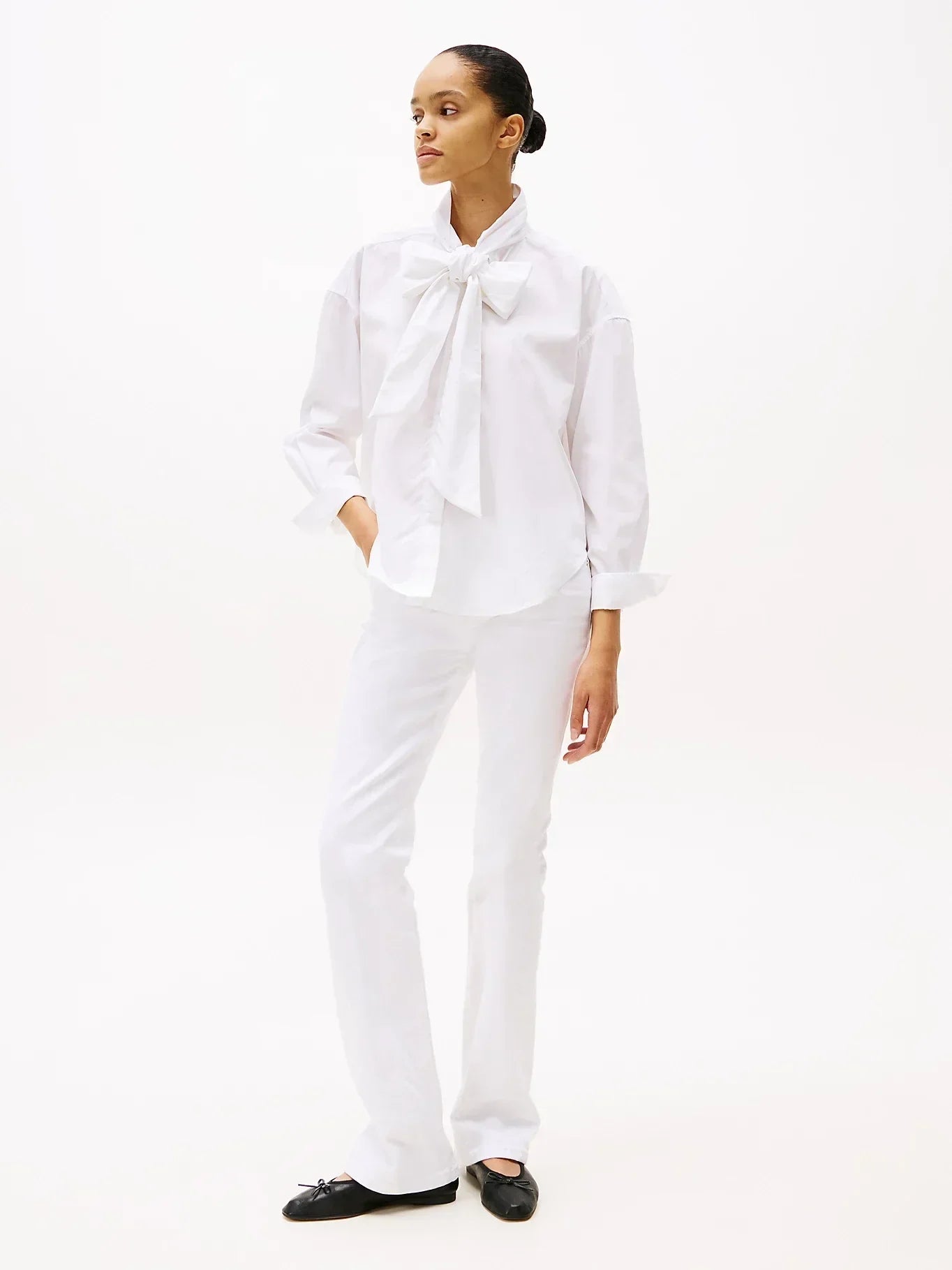 SOFT CO BOW COLLAR LS SHIRT 240992 - LUX54
