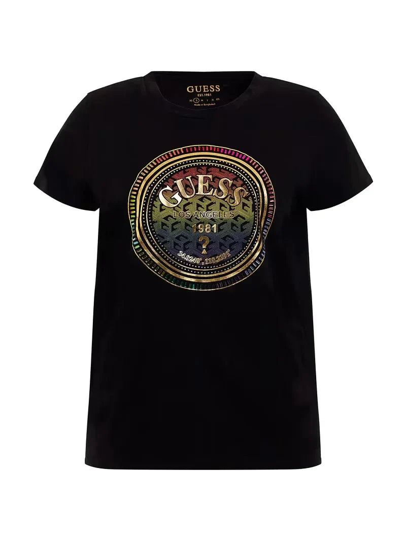 SS GUESS WATCH LOGO - ORGANIC COTTON JSY 140 W3RI01K9RM1 JBLK - LUX54