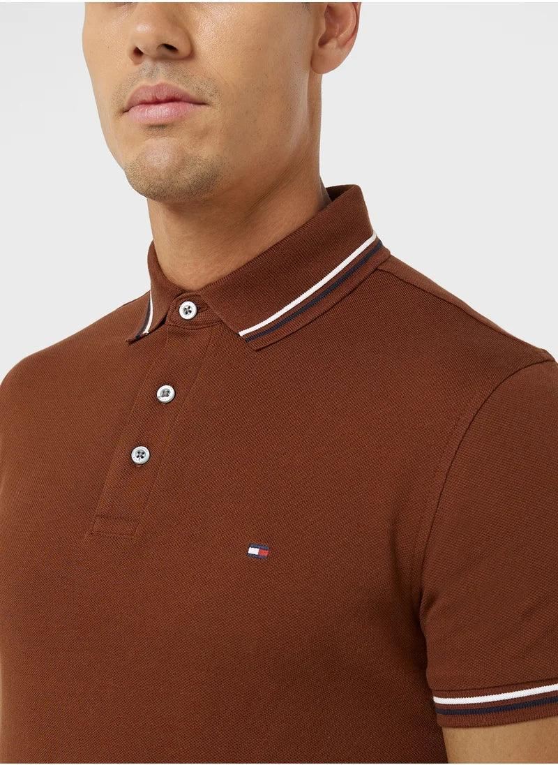 TIPPED SLIM FIT SEASONAL POLO 240831 - LUX54