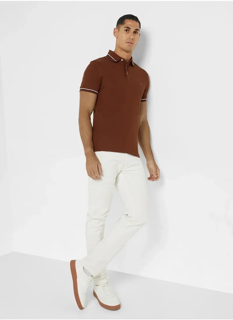 TIPPED SLIM FIT SEASONAL POLO 240831 - LUX54