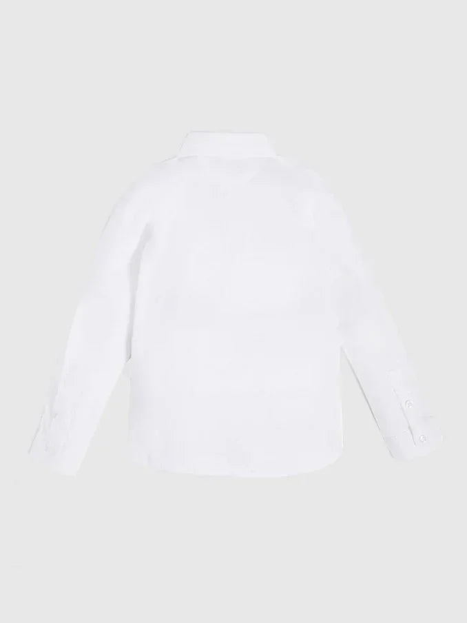 USTABLE LS SHIRT_ - ORGANIC STR. POPELINE 130GSM N81H07WE5W0 TWHT - LUX54