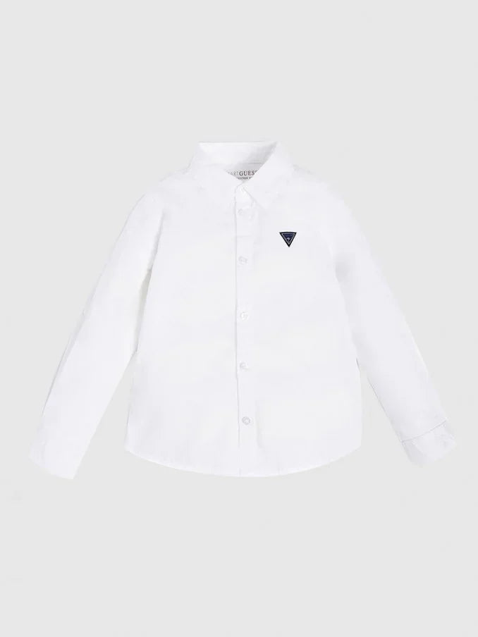 USTABLE LS SHIRT_ - ORGANIC STR. POPELINE 130GSM N81H07WE5W0 TWHT - LUX54