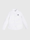 USTABLE LS SHIRT_ - ORGANIC STR. POPELINE 130GSM N81H07WE5W0 TWHT - LUX54