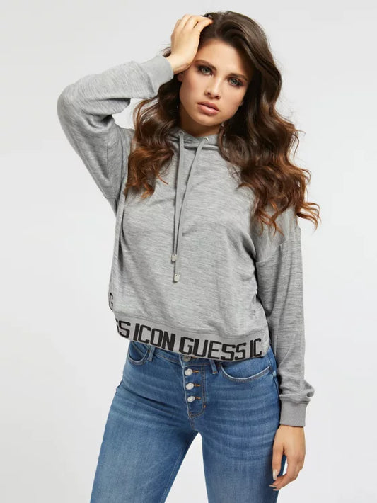 LS CLELIA HOODED TOP - BASIC WOOL KNIT W1BP09KA9C0 DGH
