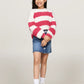 K FLUFFY STRIPE SWEATER 233457