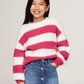 K FLUFFY STRIPE SWEATER 233457