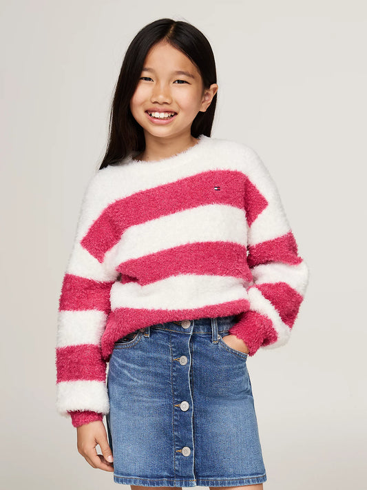 K FLUFFY STRIPE SWEATER 233457