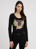 LS SN TRIANGLE FLOWE - MID ORGANIC STRETCH JERSEY 180 W3GI48J1314 JBLK