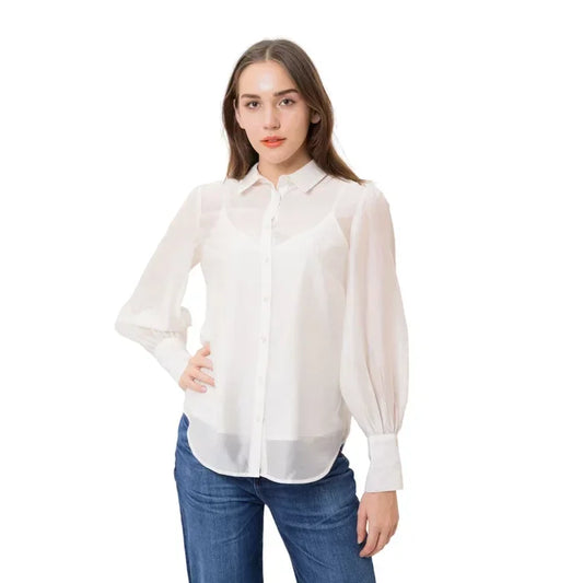 LS LARISSA SHIRT - ORGANZA LOOK POLY W3RH59WF5L0 G012