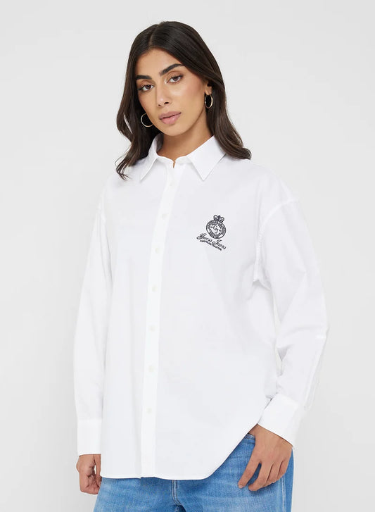 GJ LS OS  SHIRT WITH EMBRO WHFK1 G011