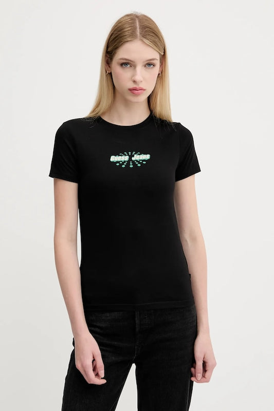 GJ SS CN SLIM ROUNDED LOGO TEE J1314 JBLK