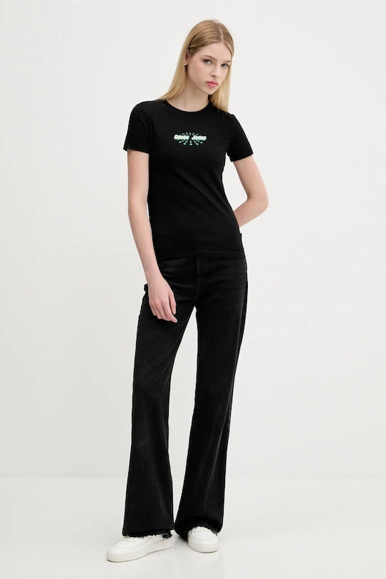GJ SS CN SLIM ROUNDED LOGO TEE J1314 JBLK