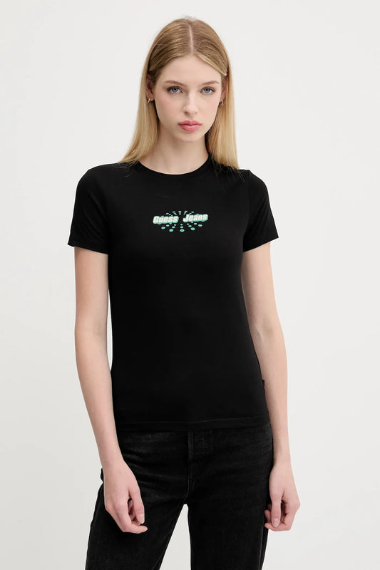 GJ SS CN SLIM ROUNDED LOGO TEE J1314 JBLK