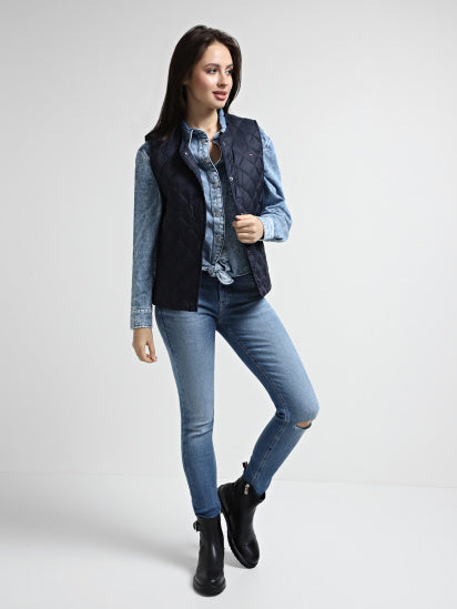 LW DOWN QUILTED COLLARLESS VEST 235401