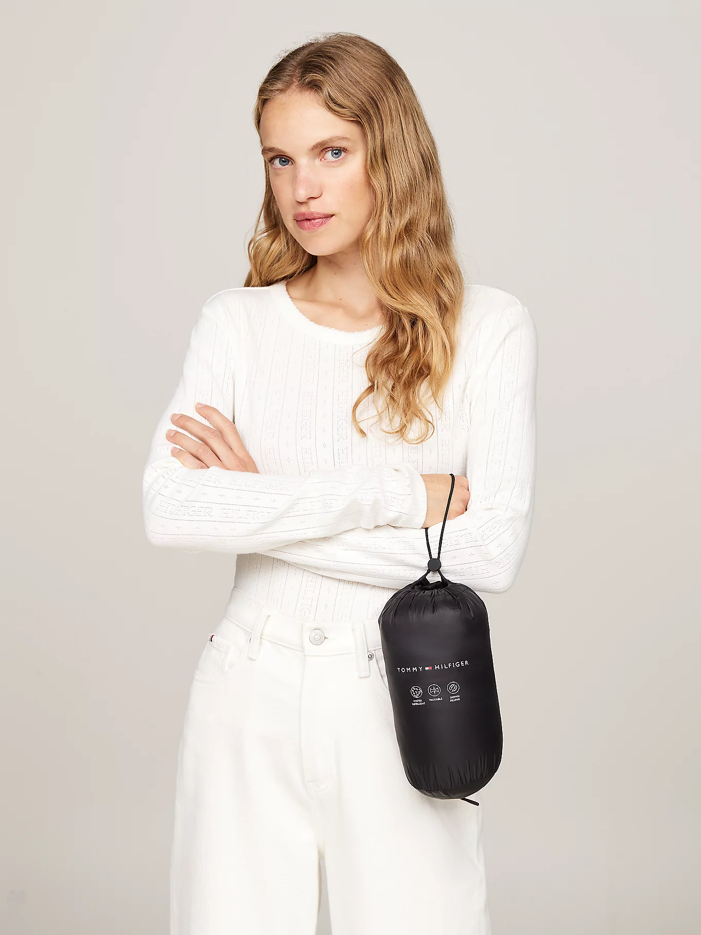 LW DOWN QUILTED COLLARLESS JKT 235403