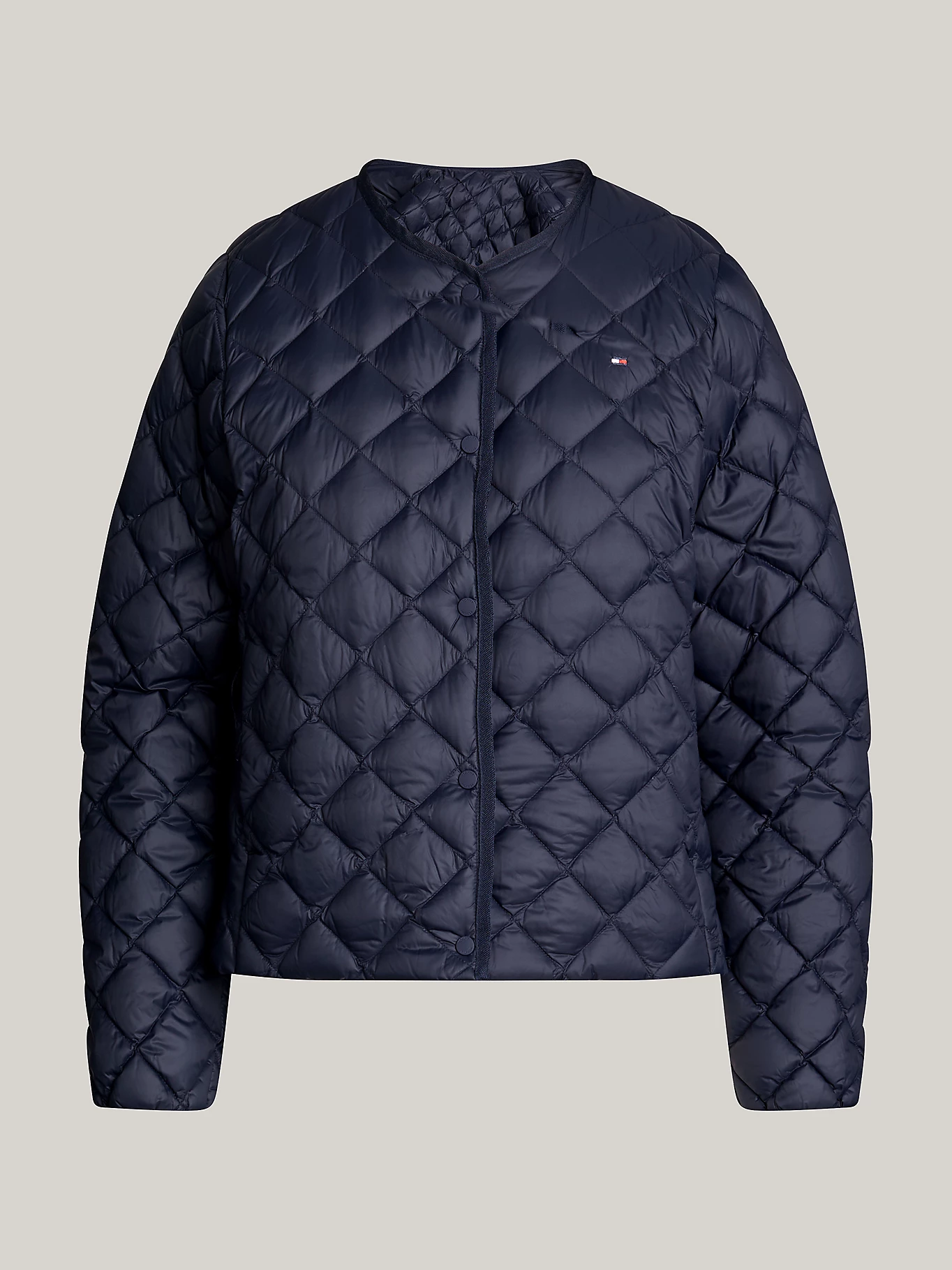 LW DOWN QUILTED COLLARLESS JKT 235404