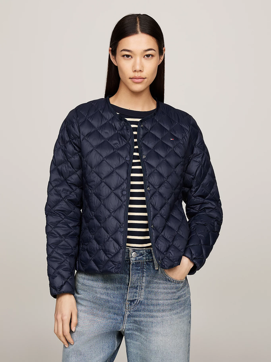 LW DOWN QUILTED COLLARLESS JKT 235404