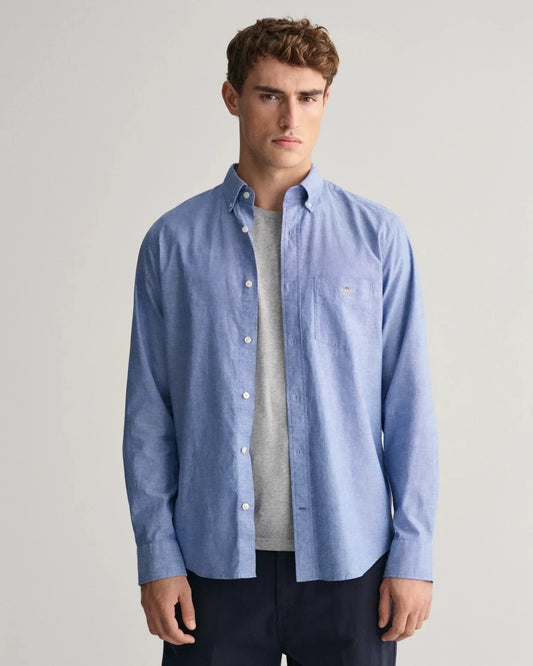 Gant - REG COTTON LINEN SHIRT 407 - LUX54
