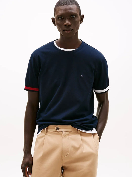 GLOBAL STRIPE FLAG CUFF TEE 237547 - LUX54