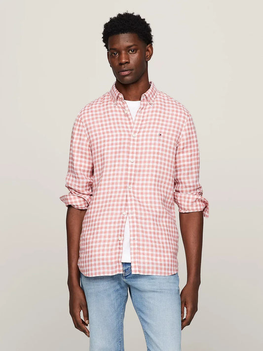 LINEN GINGHAM SF SHIRT 229328 - LUX54