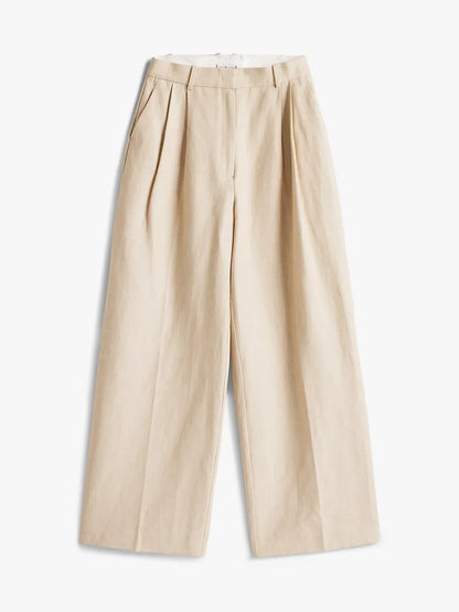LINEN MIX RLXD STRAIGHT PANTS 241027 - LUX54