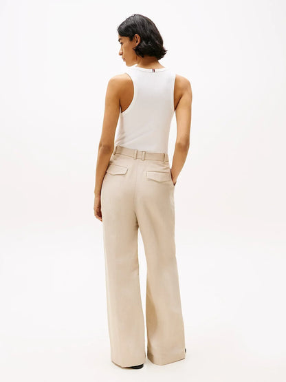LINEN MIX RLXD STRAIGHT PANTS 241027 - LUX54