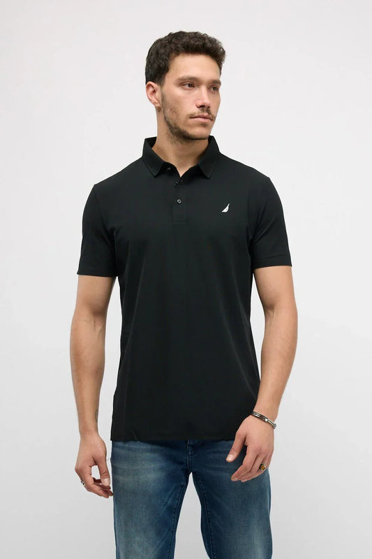 N.S-DRY FIT S/S POLO-BLACK - LUX54