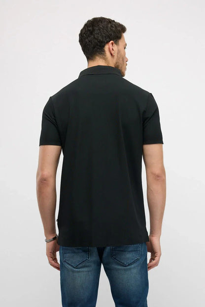 N.S-DRY FIT S/S POLO-BLACK - LUX54