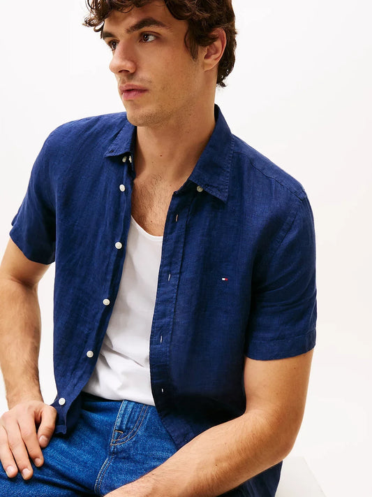 PIGMENT DYED LINEN RF SHIRT S/S 229777 - LUX54