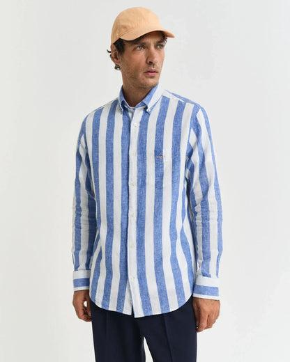 REG COTTON LINEN BOLD STRIPE SHIRT 407 - LUX54